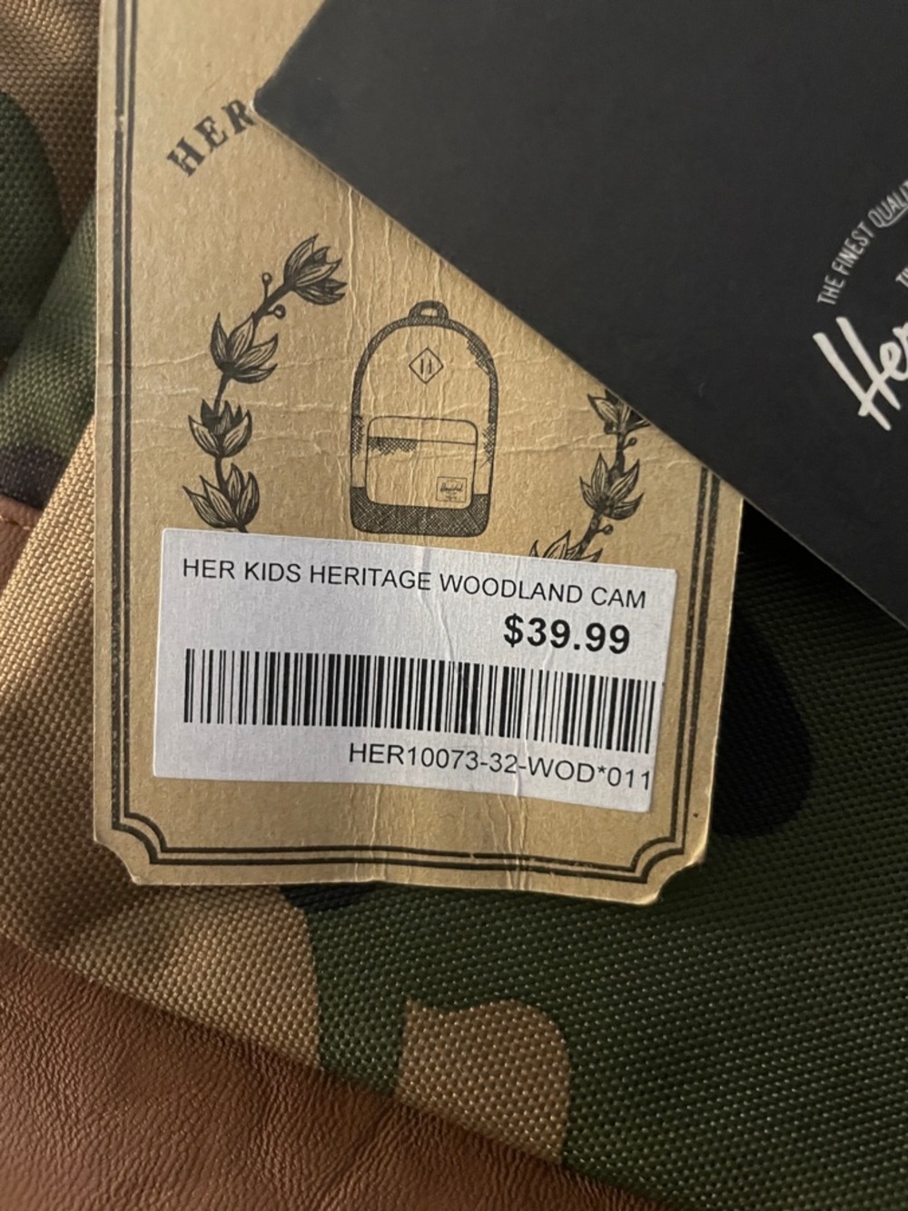 Herschel Supply Company Camo Backpack with Brown Base - Picture 2 of 3